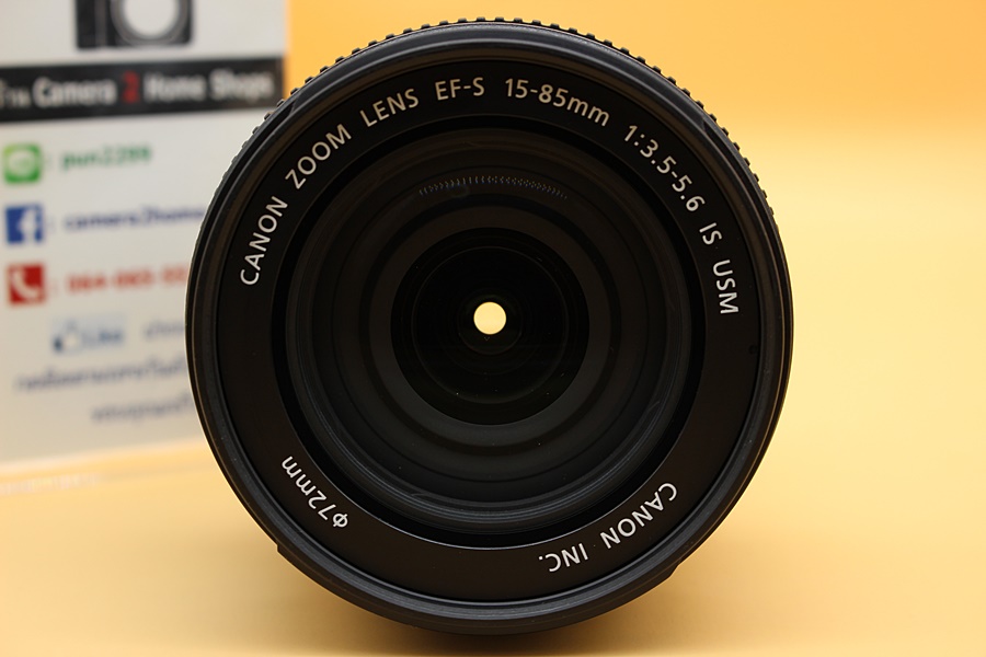 ขาย Lens Canon EFS 15-85mm F/3.5-5.6 IS USM สภาพสวย อดีตประกันร้าน ไร้ฝ้า รา ตัวหนังสือคมชัด พร้อมHOOD  อุปกรณ์และรายละเอียดของสินค้า 1.lens Canon EFS 15-8